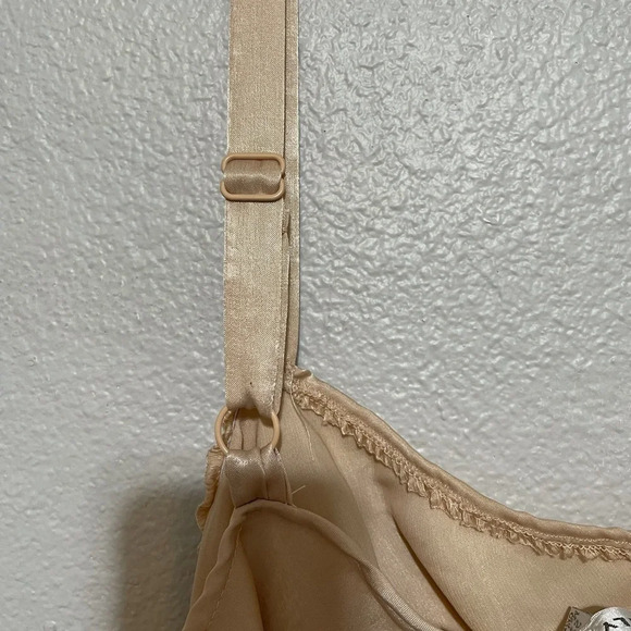 Lily white 2X adjustable strap silky camisole rhinestone hem​​ - Picture 5 of 5